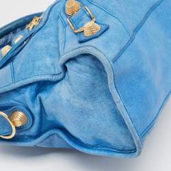 مملوكة مسبقًا Balenciaga Blue Leather GGH Motorcycle City Bag