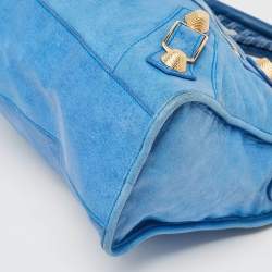 مملوكة مسبقًا Balenciaga Blue Leather GGH Motorcycle City Bag