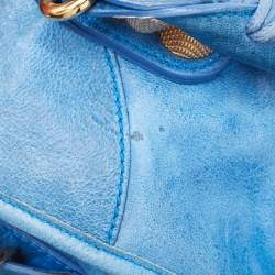 مملوكة مسبقًا Balenciaga Blue Leather GGH Motorcycle City Bag