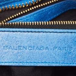 مملوكة مسبقًا Balenciaga Blue Leather GGH Motorcycle City Bag