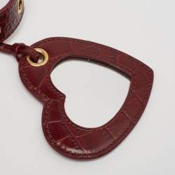 Pre Owned Balenciaga Burgundy Croc Embossed Leather XS Le Cagole Shoulder Bag