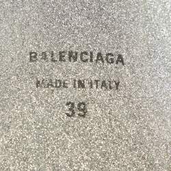 Balenciaga Silver Glitter Knife Mules Size 39