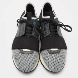 مملوكة مسبقًا Balenciaga Tri Color Leather, Mesh and Suede Race Runner Sneakers Size 39