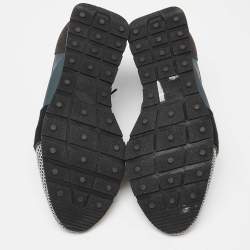 مملوكة مسبقًا Balenciaga Tri Color Leather, Mesh and Suede Race Runner Sneakers Size 39