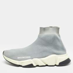 Balenciaga Grey Knit Fabric Speed Trainer Sneakers Size 39