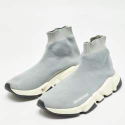 Balenciaga Grey Knit Fabric Speed Trainer Sneakers Size 39