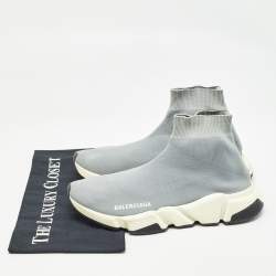 Balenciaga Grey Knit Fabric Speed Trainer Sneakers Size 39