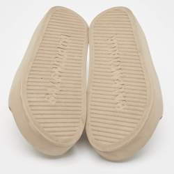 Balenciaga Beige Rubber Logo Chunky Slides Size 36