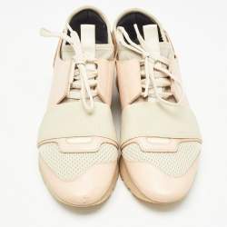 Pre Owned حذاء رياضي بالنسياغا ريس رانر جلد وشبك متعدد الألوان مقاس 36