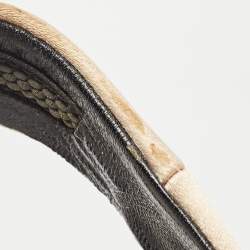 Pre Owned Balenciaga Beige Satin Embellished Slingback Pumps Size 40