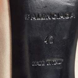 Pre Owned Balenciaga Beige Satin Embellished Slingback Pumps Size 40