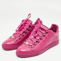 Balenciaga Pink Leather Arena Sneakers Size 38