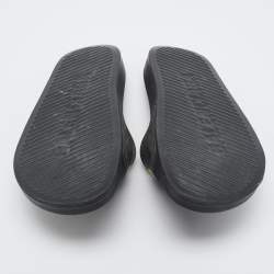 Pre Owned Balenciaga Black Rubber Embossed Logo Pool Slides Size 41
