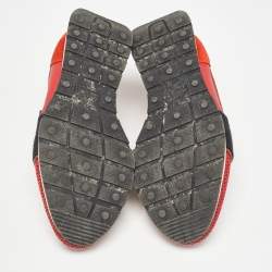 Pre Owned Balenciaga Orange Suede and Leather Race Runner Sneakers Size 35