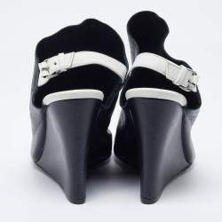 Balenciaga Black/White Leather Glove Sandals Size 38