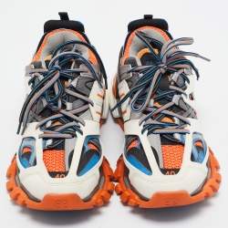 Pre Owned Balenciaga Multicolor Faux Leather and Mesh Track Sneakers Size 40