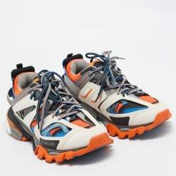 Pre Owned Balenciaga Multicolor Faux Leather and Mesh Track Sneakers Size 40