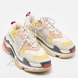 مملوكة مسبقًا Balenciaga Multicolor Mesh and Nubuck Triple S Sneakers Size 40