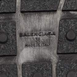 Pre Owned Balenciaga White Leather and Mesh Race Runner Sneakers Size 38