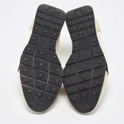 Pre Owned Balenciaga White Leather and Mesh Race Runner Sneakers Size 38