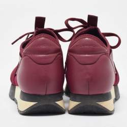 Pre Owned حذاء رياضي بالنسياغا رايس رونر جلد و قماش بورغندي مقاس 36