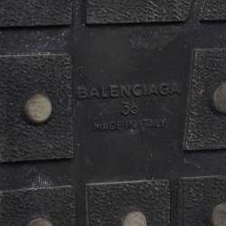 Pre Owned حذاء رياضي بالنسياغا رايس رونر جلد و قماش بورغندي مقاس 36