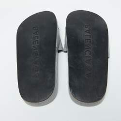 Balenciaga Grey Leather Flat Slides Size 35