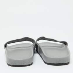 Balenciaga Grey Leather Flat Slides Size 35