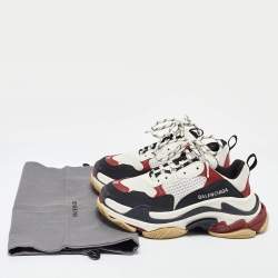 Balenciaga Multicolor Faux Leather and Mesh Triple S Low Top Sneakers 37