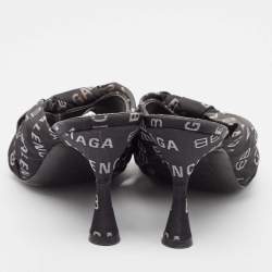 Balenciaga Black Canvas Slide Sandals Size 37