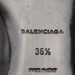 Balenciaga Black Leather Pointed Toe Lace Up Ankle Length Boots Size 36.5