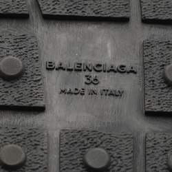 Pre Owned Balenciaga Purple Knit Fabric and Leather Race Runner Sneakers Size 36