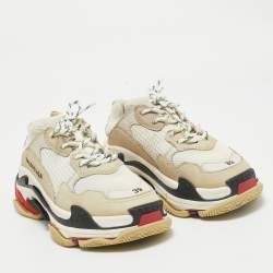 Balenciaga Multicolor Leather and Mesh Triple S Sneakers Size 39