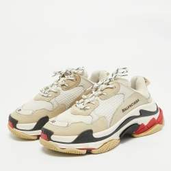 Balenciaga Multicolor Leather and Mesh Triple S Sneakers Size 39