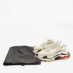 Balenciaga Multicolor Leather and Mesh Triple S Sneakers Size 39