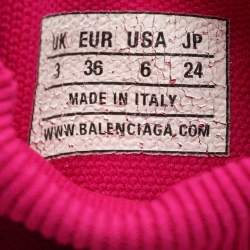 Balenciaga Pink Knit Fabric Speed Trainer Sneakers Size 36