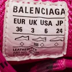 مملوكة مسبقًا Balenciaga Pink Leather Triple S Lace Up Sneakers Size 36