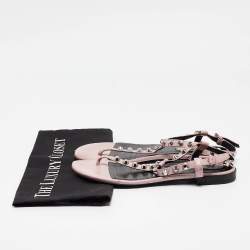 Balenciaga Beige Leather Arena Flat Sandals Size 38