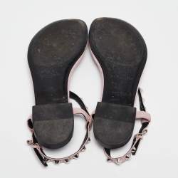 Balenciaga Beige Leather Arena Flat Sandals Size 38