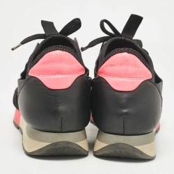 Balenciaga Black Fabric and Leather Race Runner Low Top Sneakers Size 39