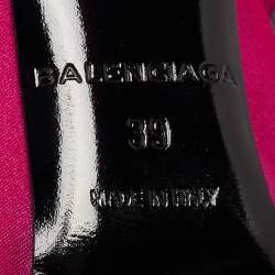 Pre Owned Balenciaga Pink Satin Knife Knee Length Boots Size 39