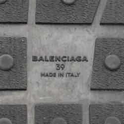 Pre Owned Balenciaga Black Patent Leather and Fabric Race Runner Low Top Sneakers Size 39