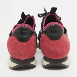 Balenciaga Black Leather and Mesh Race Runner Lace Up Sneakers Size 39