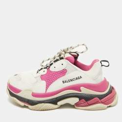 Balenciaga Multicolor Leather and Mesh Triple S Sneakers Size 39