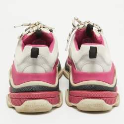 Balenciaga Multicolor Leather and Mesh Triple S Sneakers Size 39