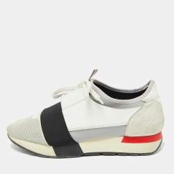 Balenciaga Multicolor Leather,Mesh and Suede Race Runner Low Top Sneakers Size 40