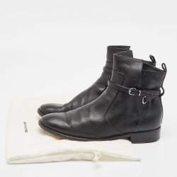 مملوكة مسبقًا Balenciaga Black Leather Ankle Length Boots Size 40