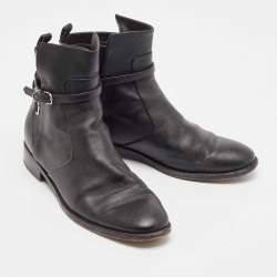 مملوكة مسبقًا Balenciaga Black Leather Ankle Length Boots Size 40