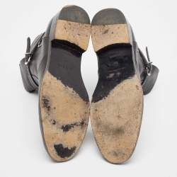 مملوكة مسبقًا Balenciaga Black Leather Ankle Length Boots Size 40