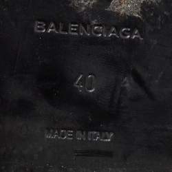 مملوكة مسبقًا Balenciaga Black Leather Ankle Length Boots Size 40